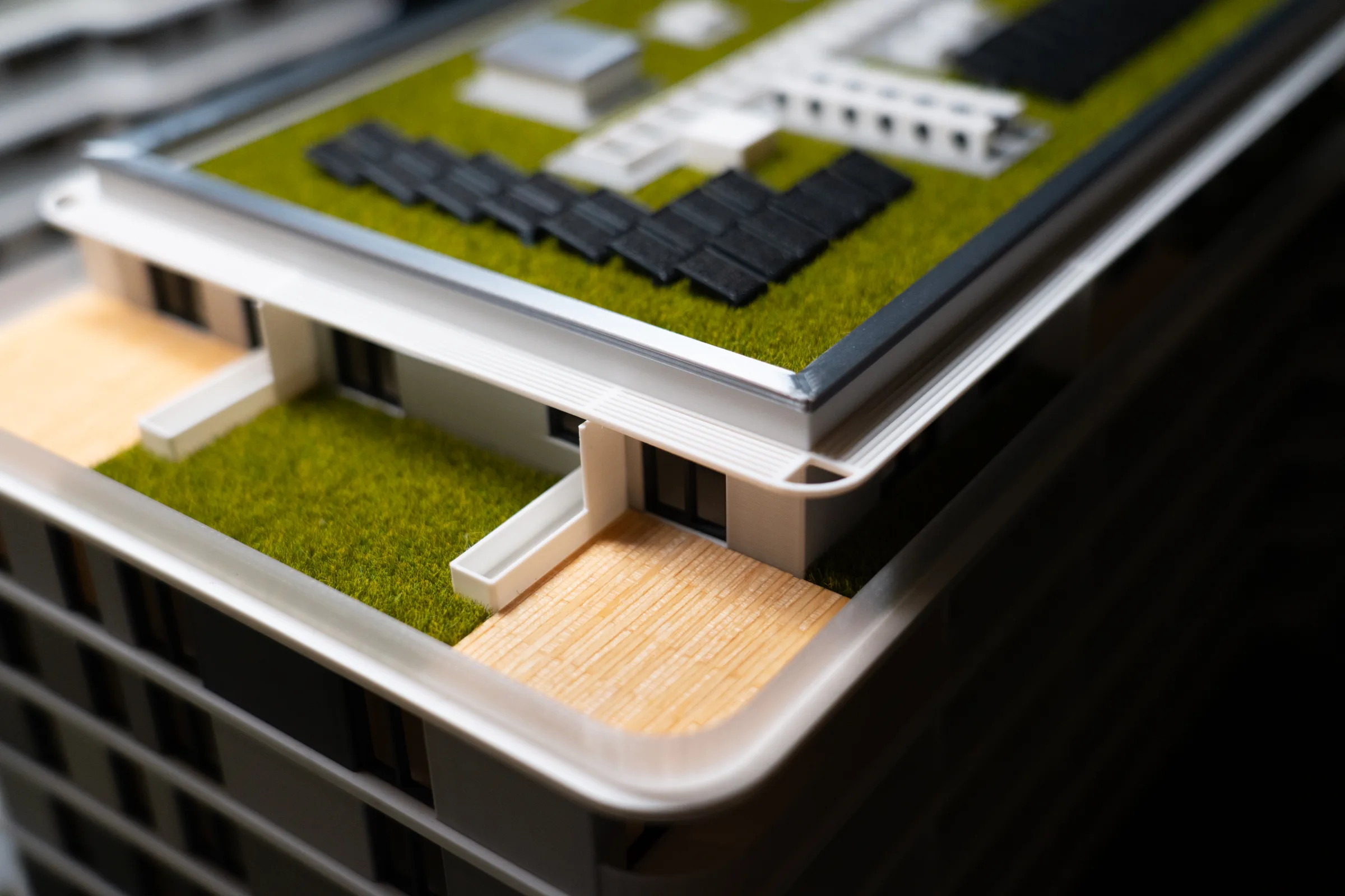 Abnehmbare Geschosse eines 3D-gedruckten Architekturmodells
